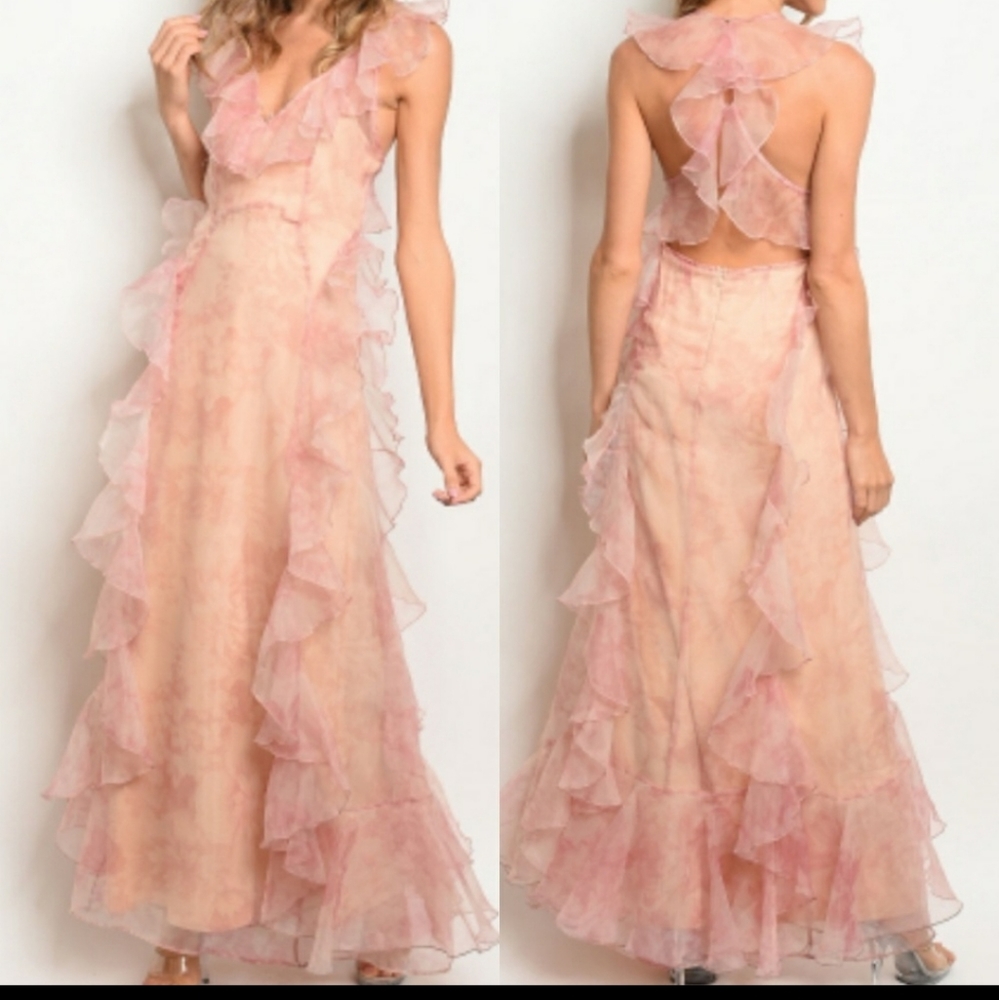 BLUSH NUDE MAXI DRESS  H